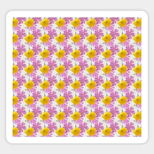 Buttercups and pink campion pattern Sticker